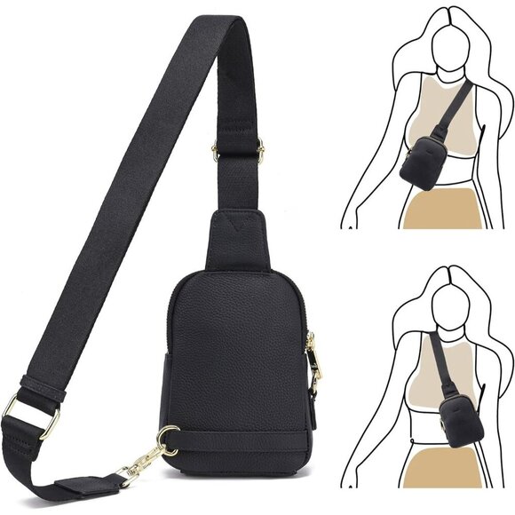 Small Leather Crossbody Bag Women Travel Purse RFID Anti Theft Fanny Pack - Picture 7 of 9